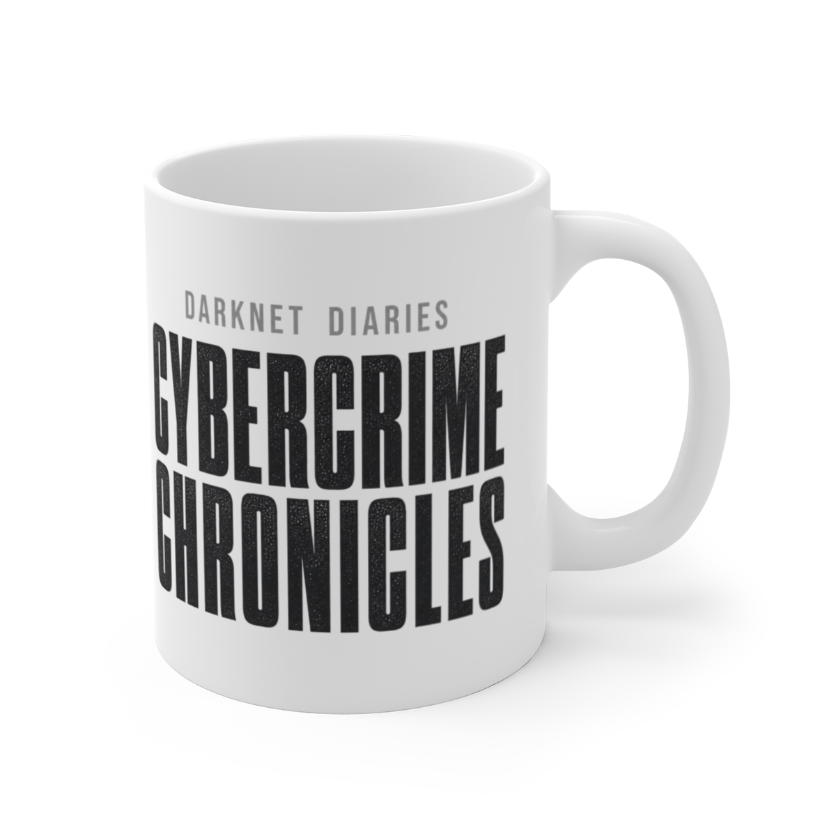 Darknet Diaries "Cybercrime Chronicles" White Mug — official Darknet Diaries Mugs & Drinkware