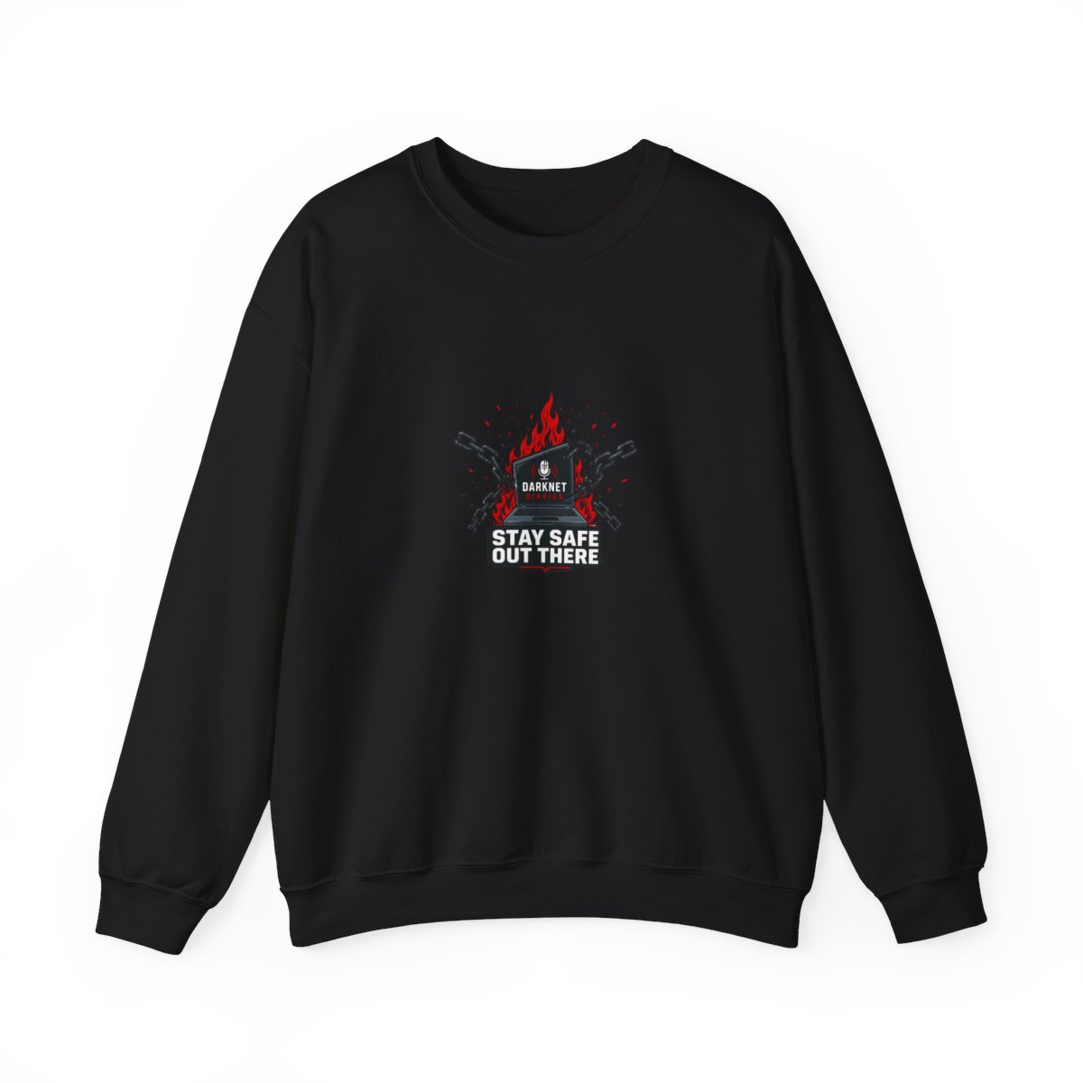 Darknet Diaries "Stay safe out there," Crewneck - Darknet Diaries official Sweatshirts merch