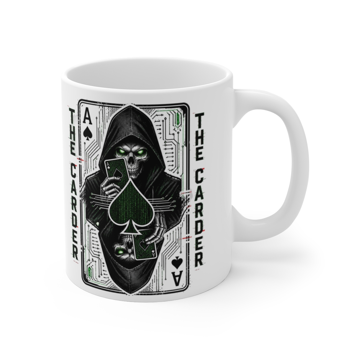 Darknet Diaries "The Carder" White Mug — official Darknet Diaries Mugs & Drinkware