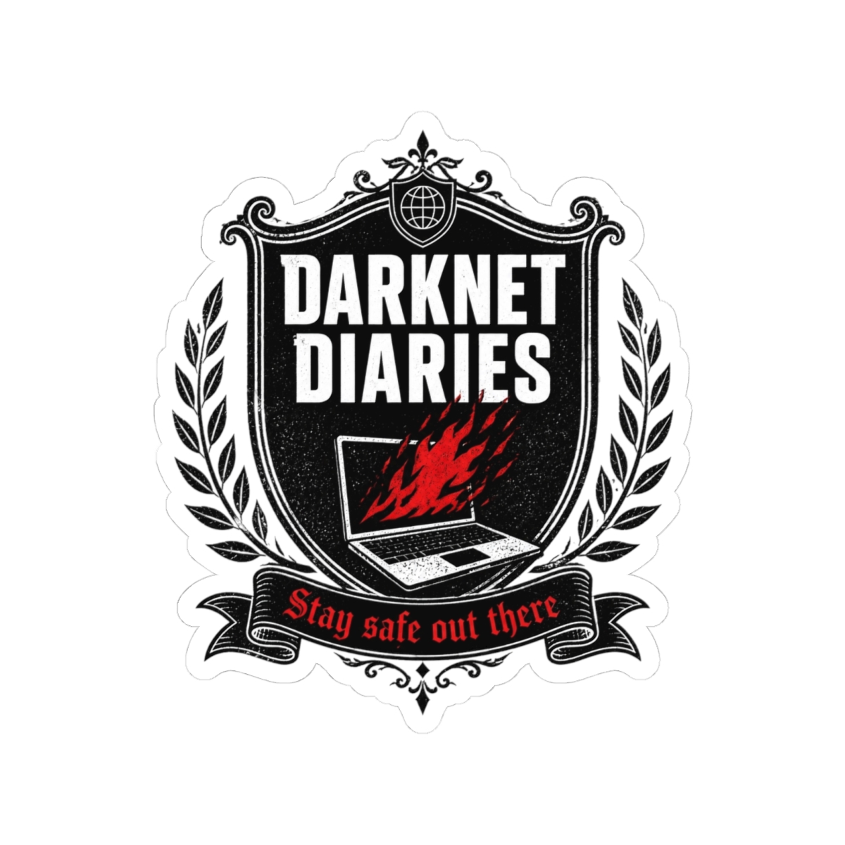 Darknet Diaries "DARKNET DIARIES" Sticker — official Darknet Diaries Stickers